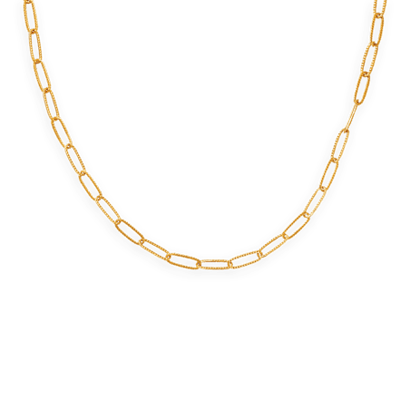 Collier plaqué or chaîne striée