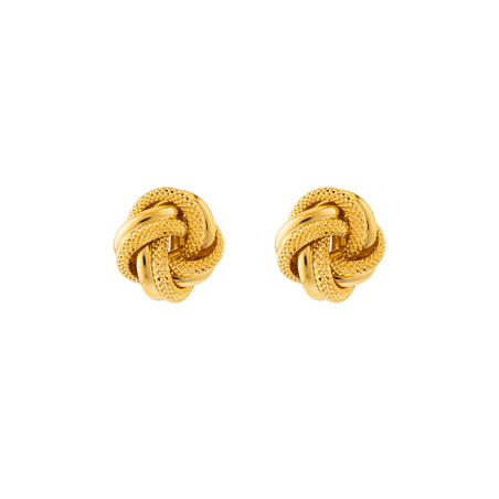 Boucles D'oreilles Or750 Motif Nœud 14mm